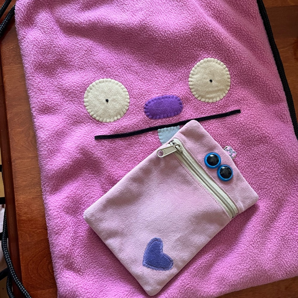 Cute Pink Kids Backpack and Pouch Set